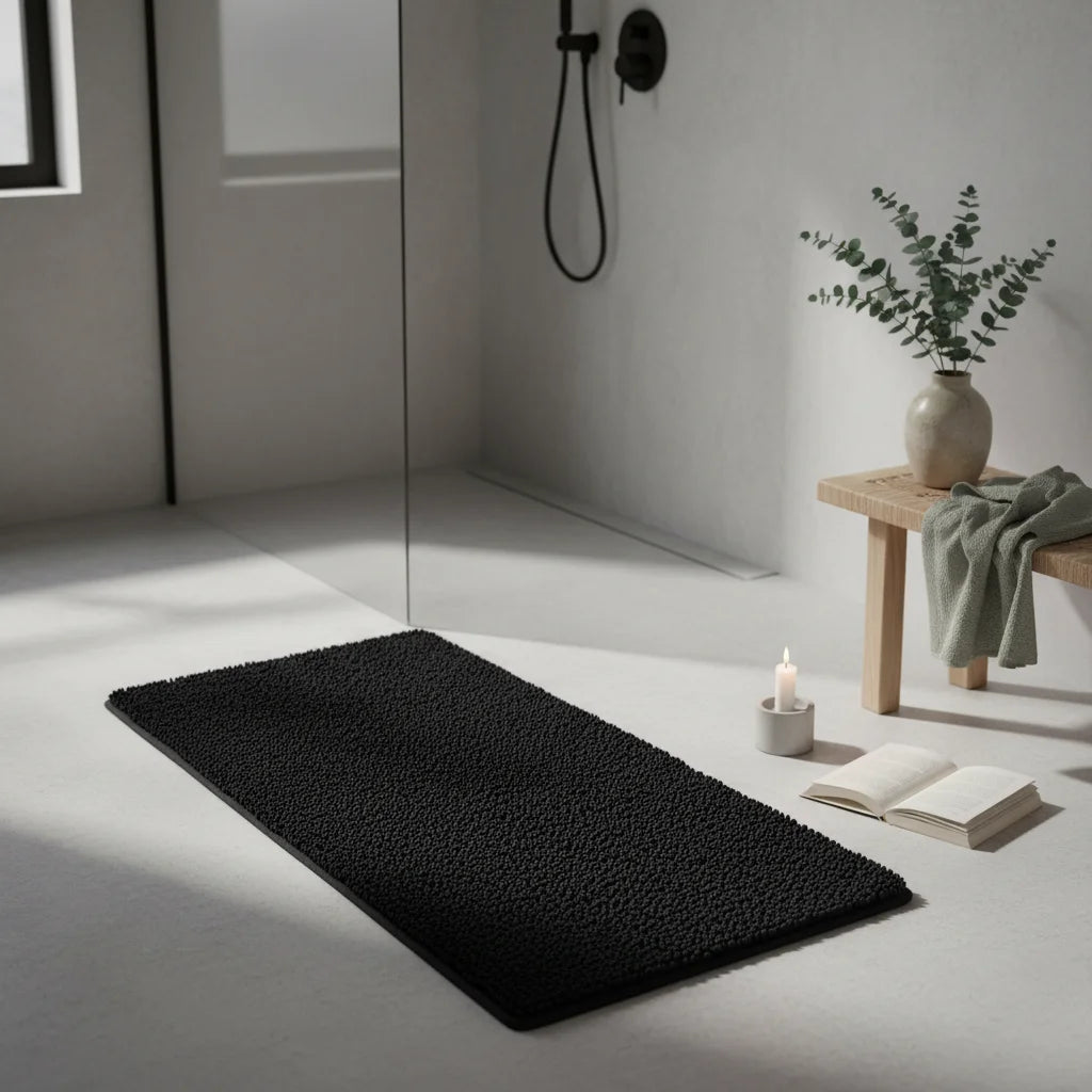 Tapis De Bain Noir 40x55cm