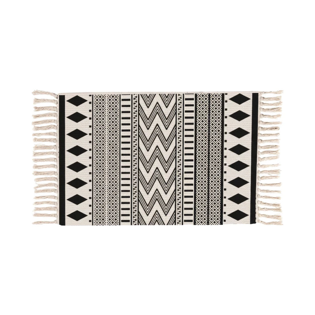 Tapis de Bain Noir à Motif