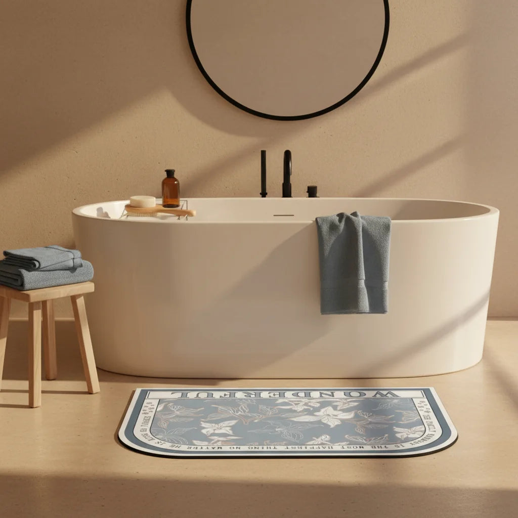 Tapis de Bain Orchidée Demi Lune Jardin Céleste