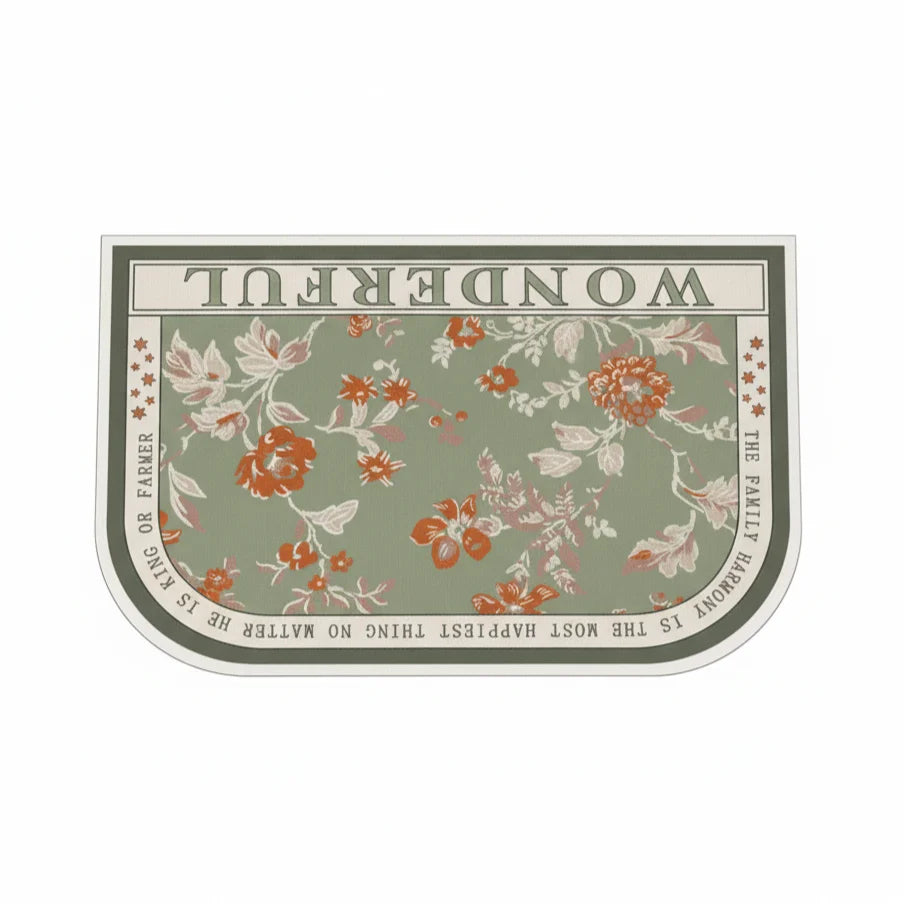 Tapis de Bain Orchidée Demi Lune Jardin Sauge