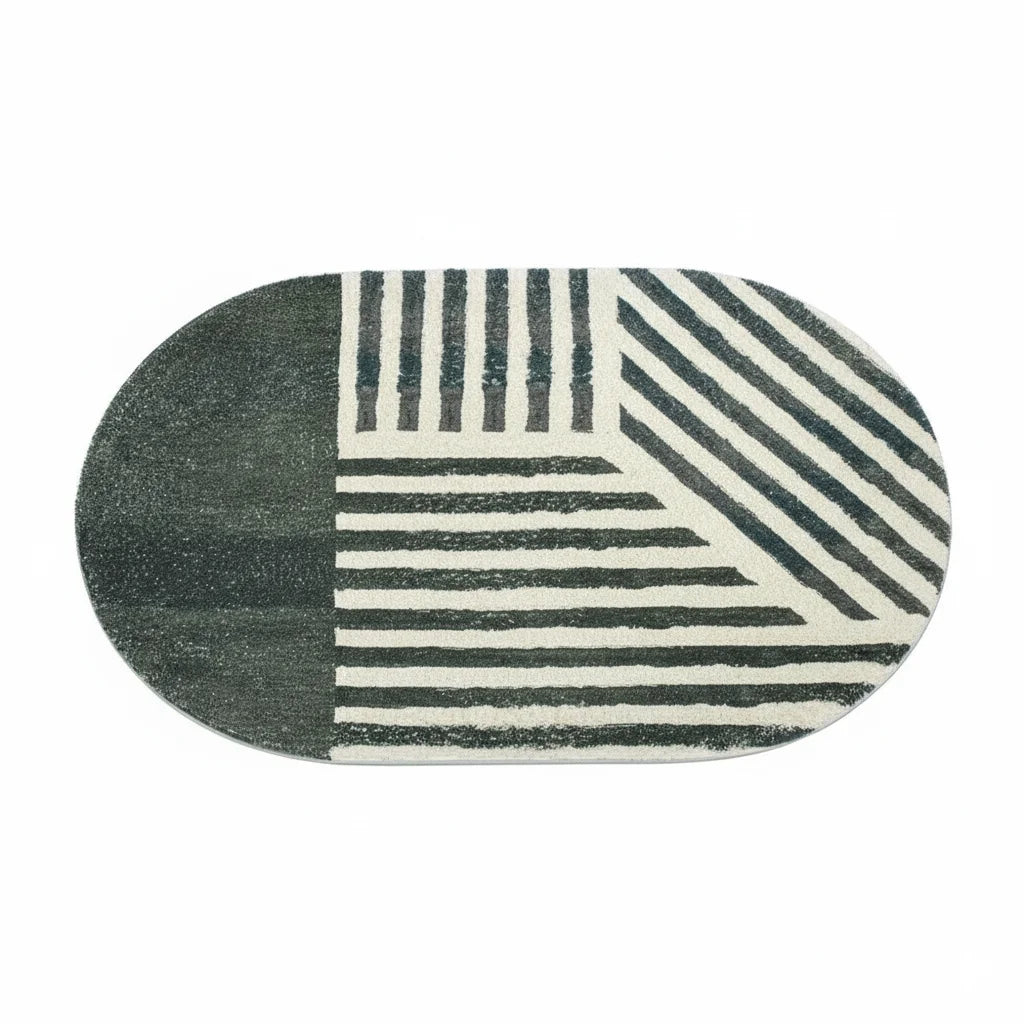 Tapis de Bain Ovale Mosaïque Graphite