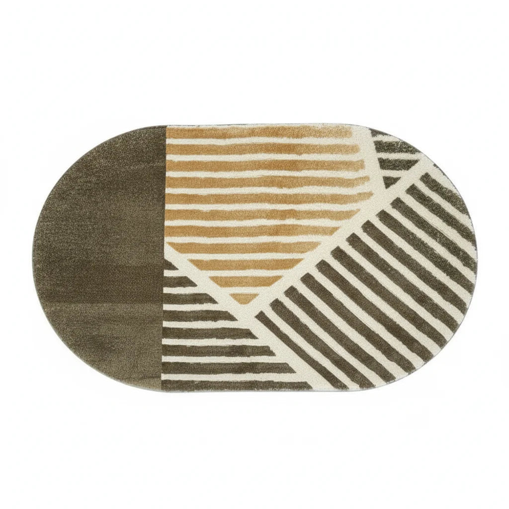 Tapis de Bain Ovale Mosaïque Naturelle