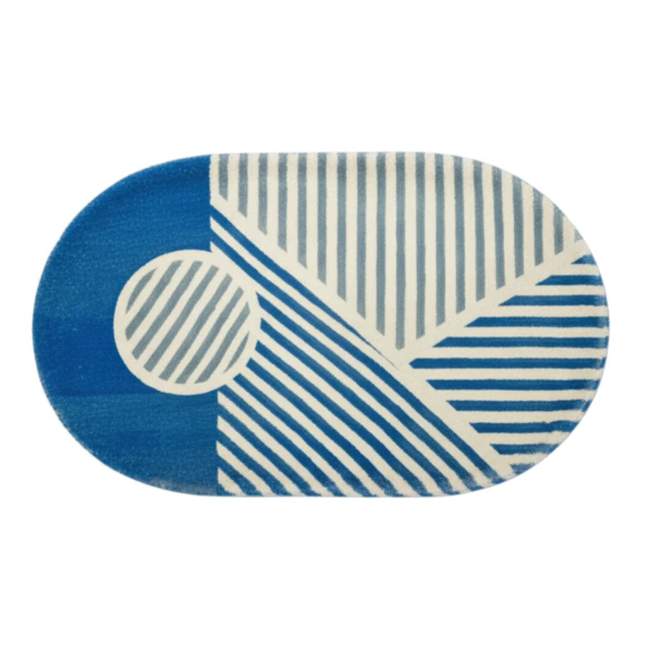 Tapis de Bain Ovale Mosaïque Océan