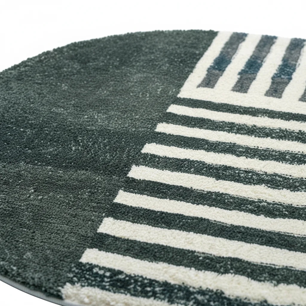 Tapis de Bain Ovale Mosaïque Graphite