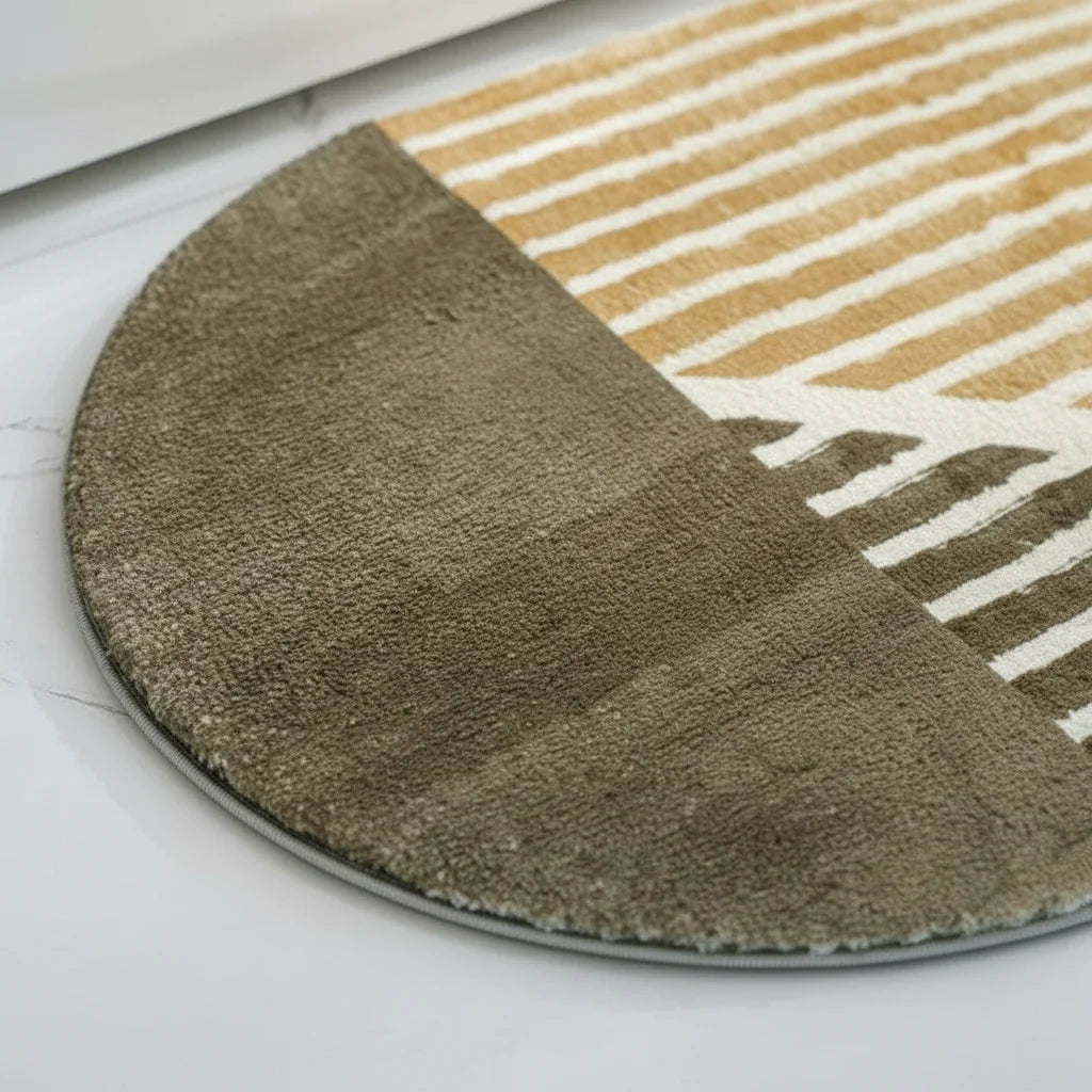 Tapis de Bain Ovale Mosaïque Naturelle