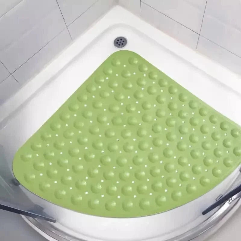 Tapis de Bain pour Douche Quart de Rond Vert Tilleul