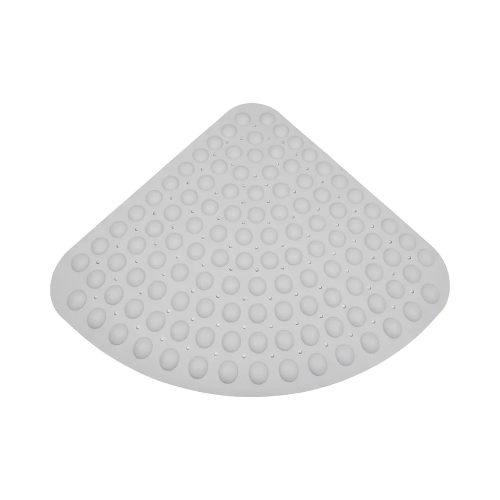 Tapis de Bain pour Douche Quart de Rond Gris Perle