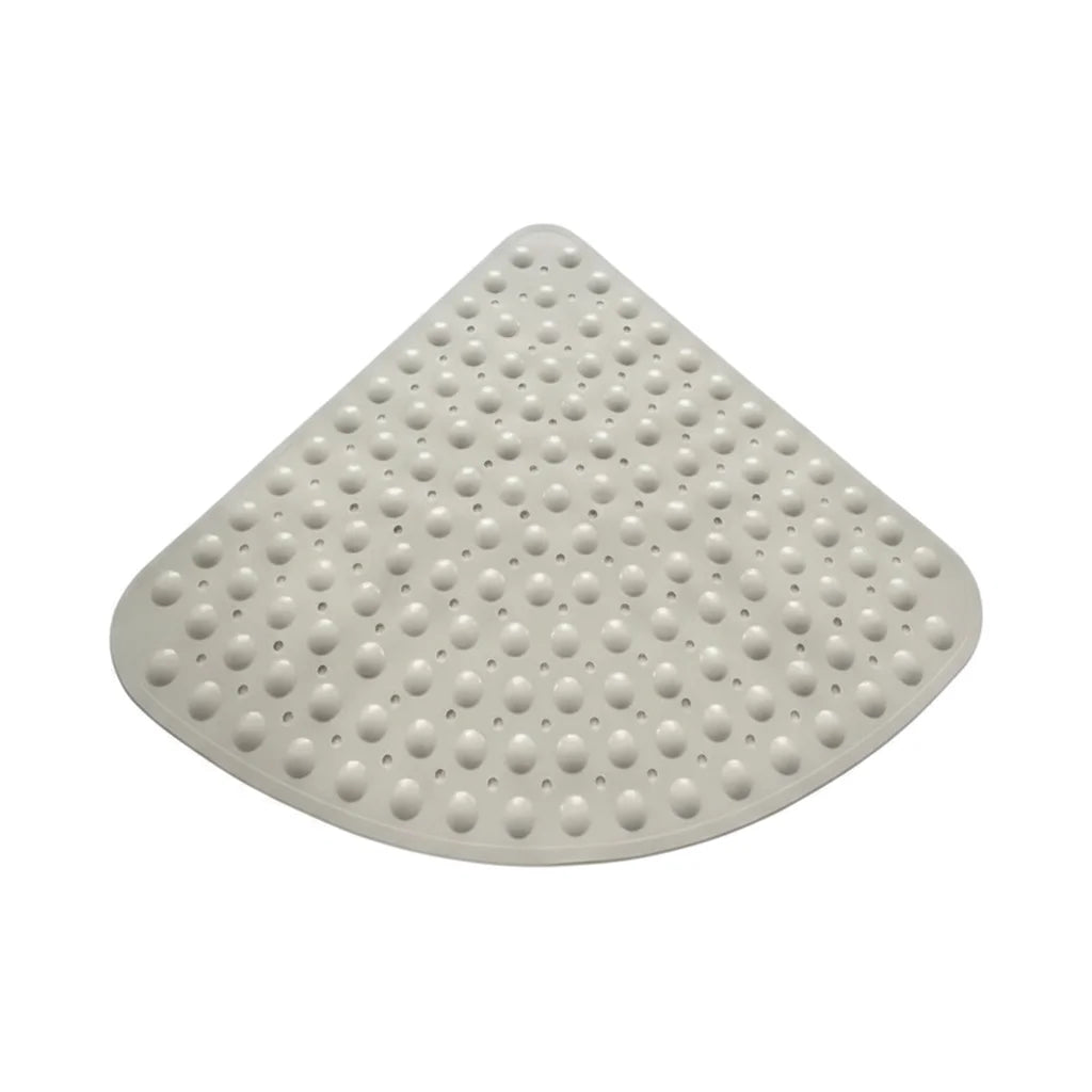 Tapis de Bain pour Douche Quart de Rond Taupe Clair