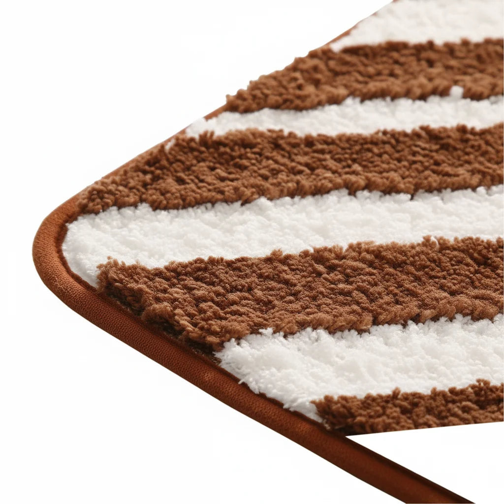 Tapis de Bain Rayé Cacao Naturel