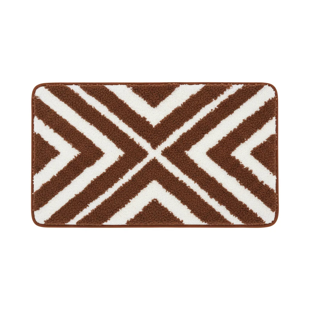 Tapis de Bain Rayé Cacao Naturel