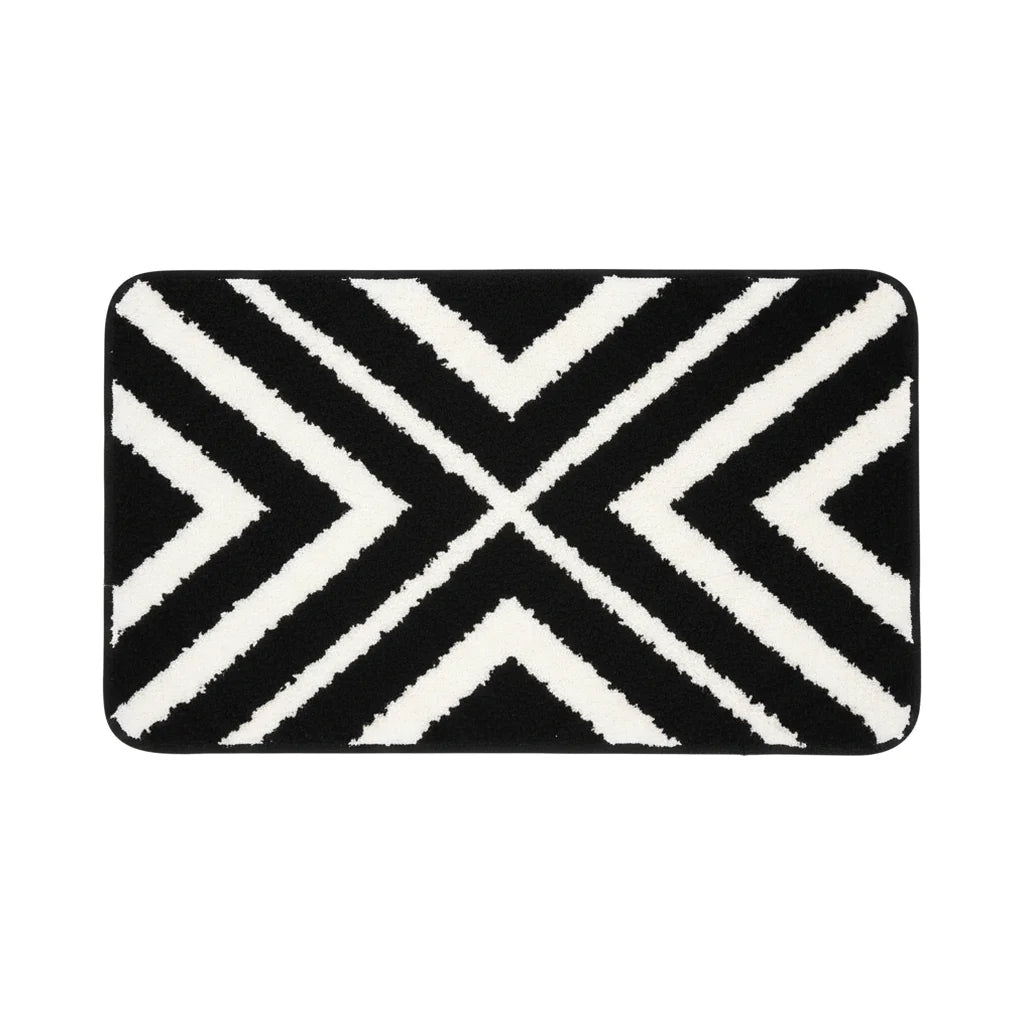 Tapis de Bain Rayé Noir Profond