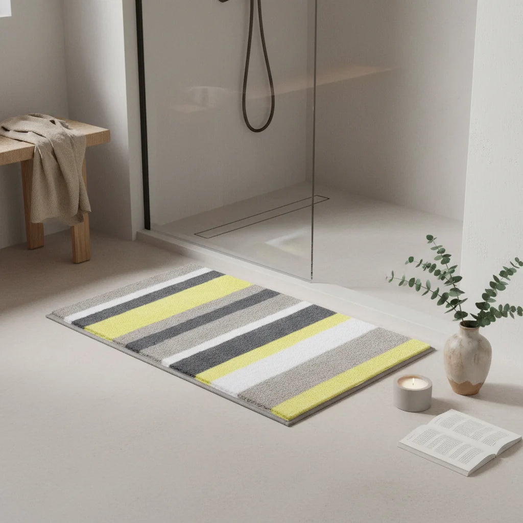 Tapis de Bain Rayures Rayures Citron