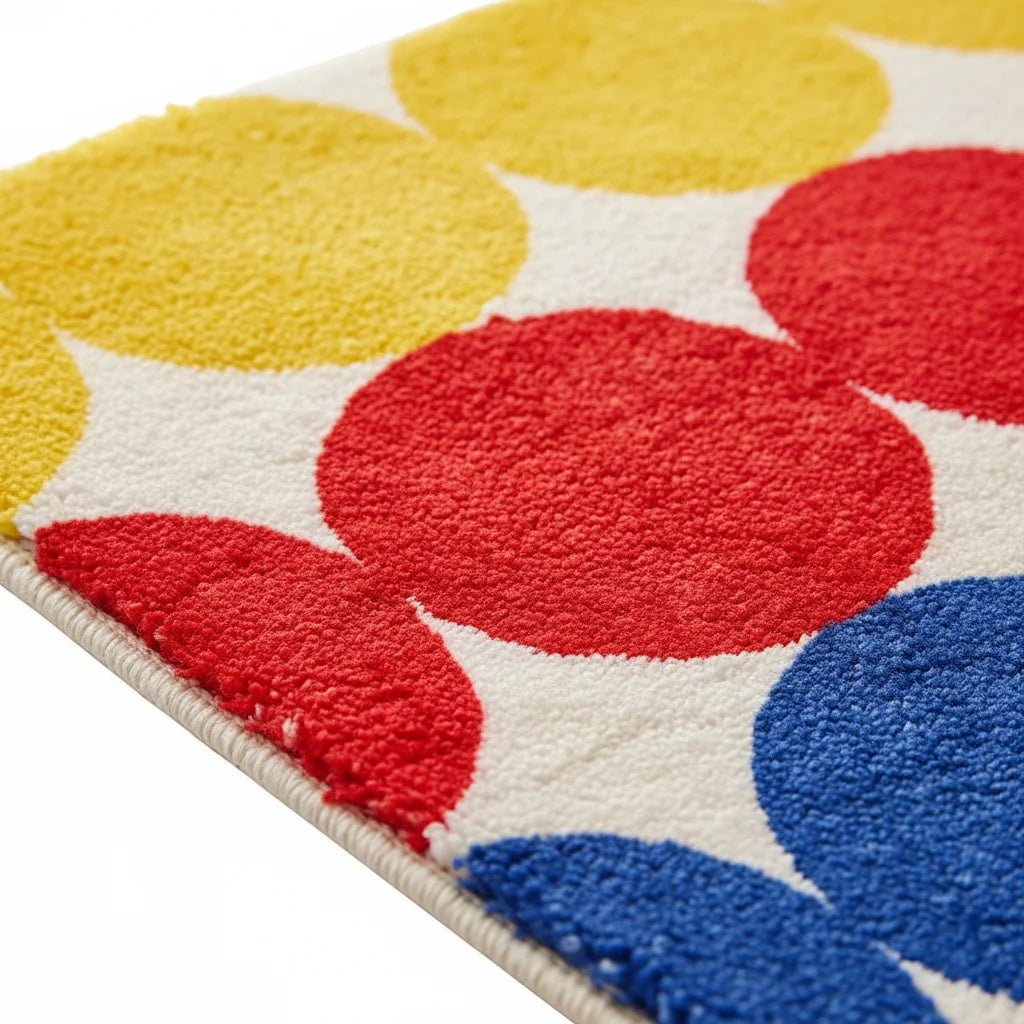 Tapis de Bain Rectangulaire avec Rond de Couleur
