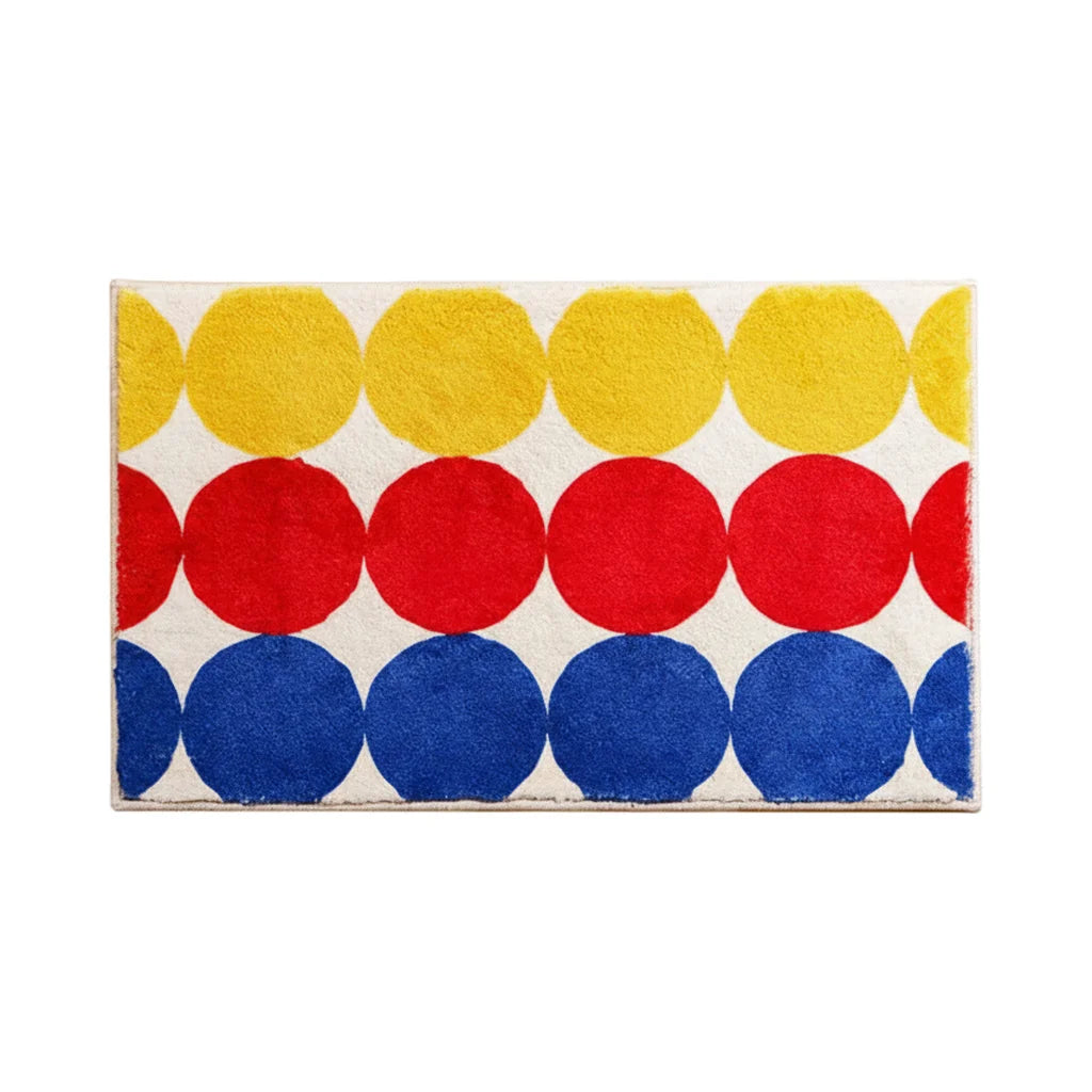 Tapis de Bain Rectangulaire avec Rond de Couleur
