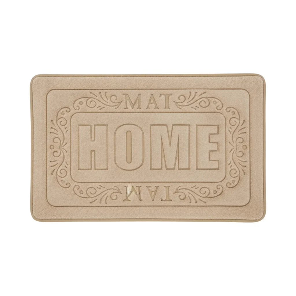 Tapis de Bain Rectangulaire Beige Doré