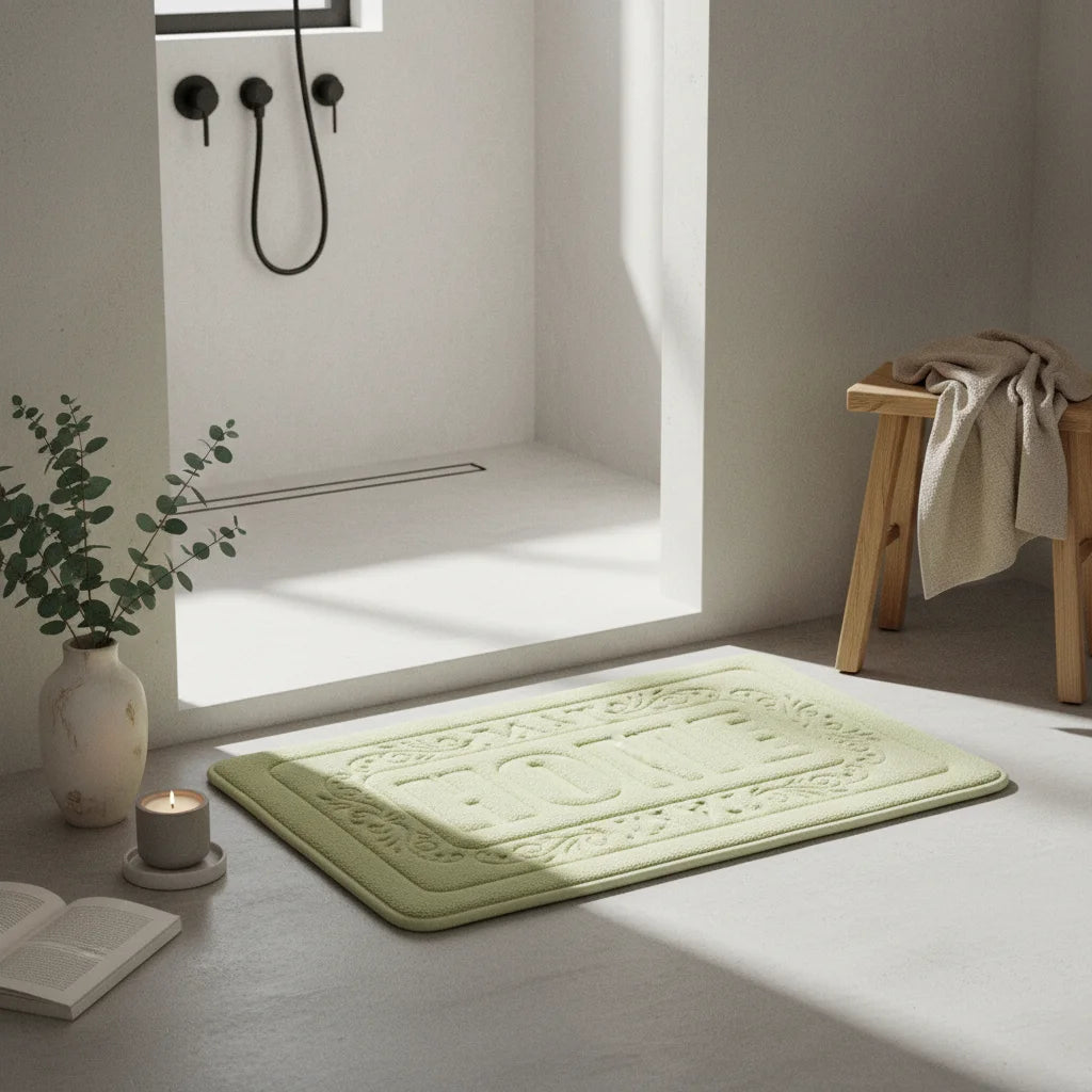 Tapis de Bain Rectangulaire Vert Tilleul