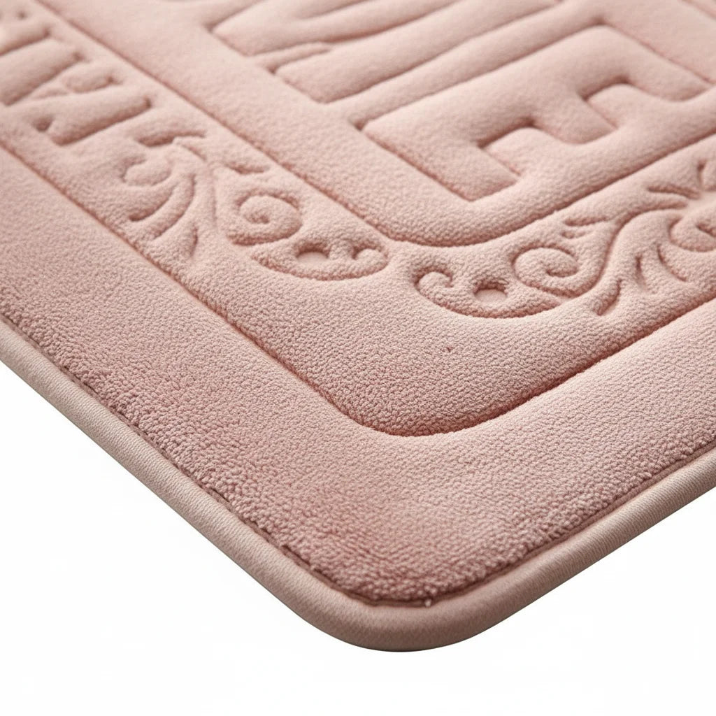 Tapis de Bain Rectangulaire Rose Poudré