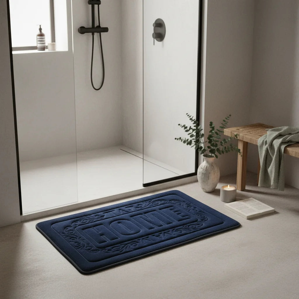 Tapis de Bain Rectangulaire Bleu Nuit