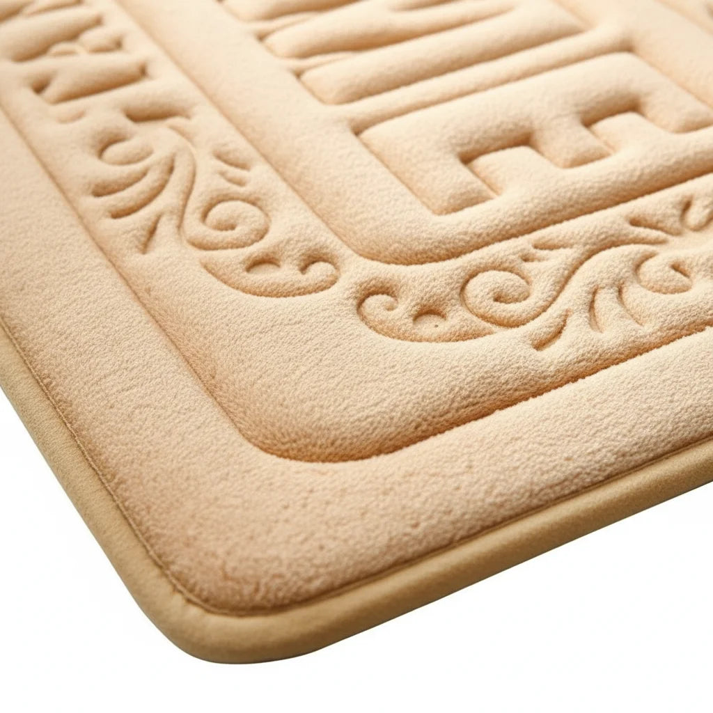 Tapis de Bain Rectangulaire Beige Sable