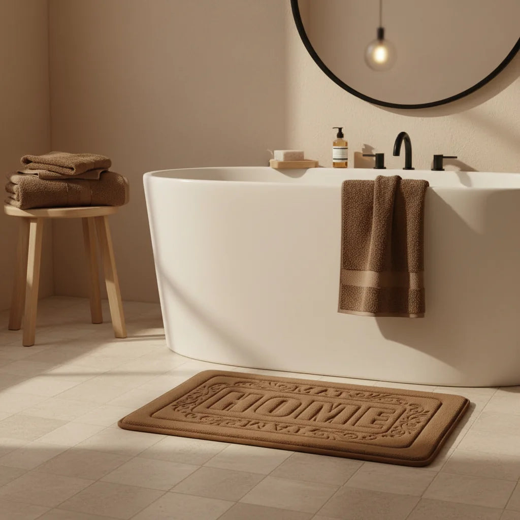 Tapis de Bain Rectangulaire Chocolat Intense