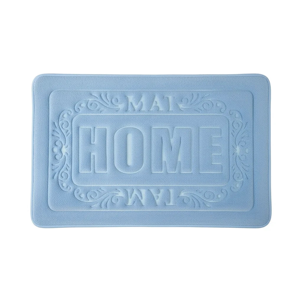 Tapis de Bain Rectangulaire Bleu Glacier