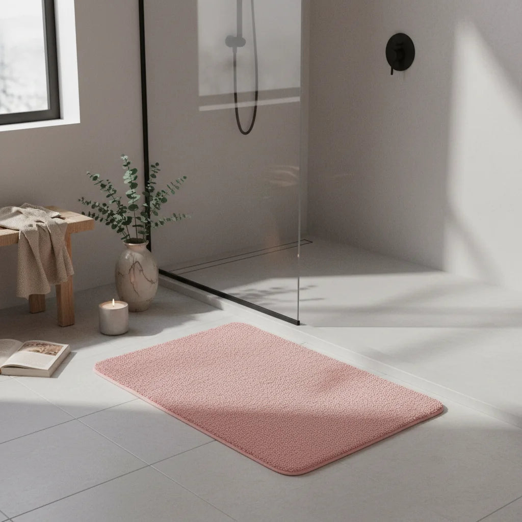Tapis de Bain Rose Antidérapant 80x120cm