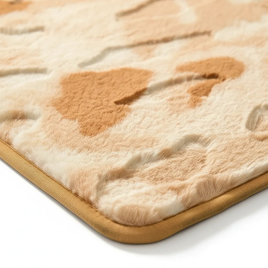 Tapis de Bain Shaggy Aquarelle Naturelle