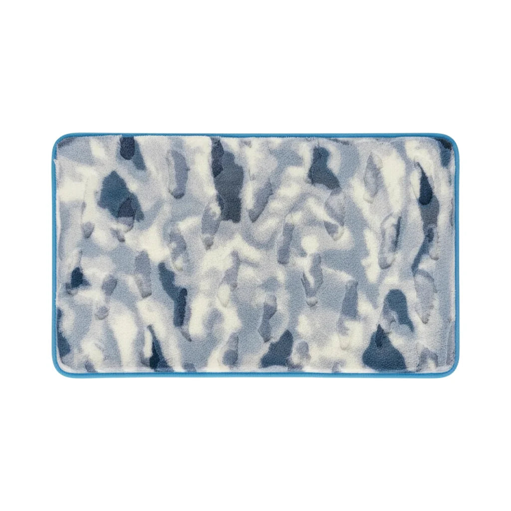 Tapis de Bain Shaggy Aquarelle Bleue