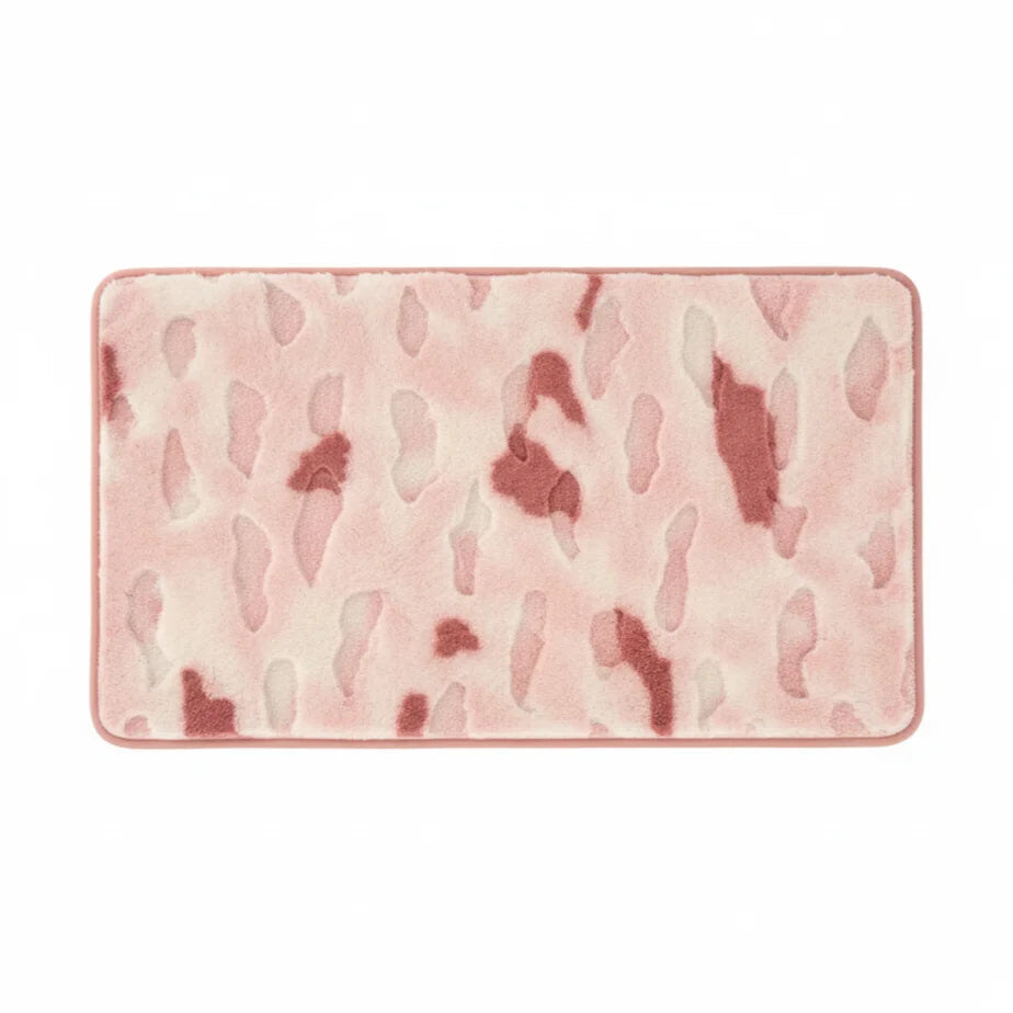 Tapis de Bain Shaggy Aquarelle Rose