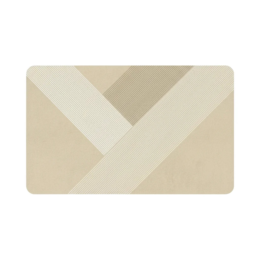 Tapis de Bain Terre de Diatomée Graphique Chevrons Beiges