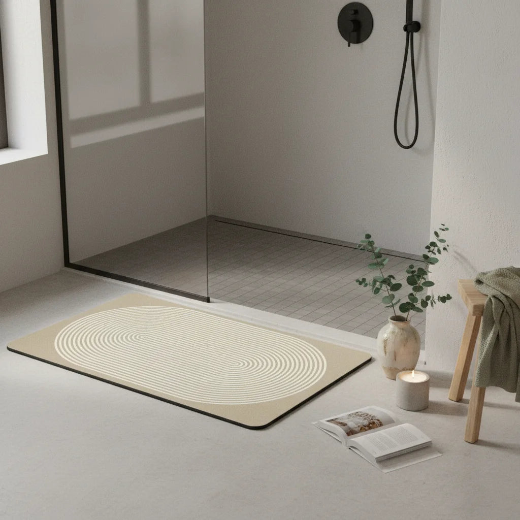 Tapis de Bain Terre de Diatomée Graphique Spirale Graphique