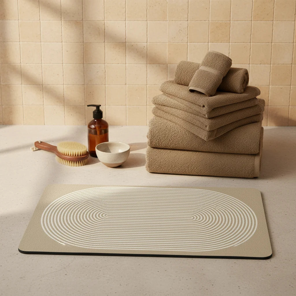 Tapis de Bain Terre de Diatomée Graphique Spirale Graphique