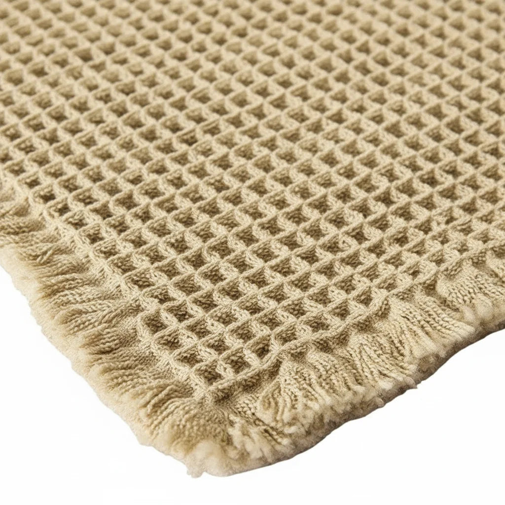 Tapis de Bain Tissé Beige Sable