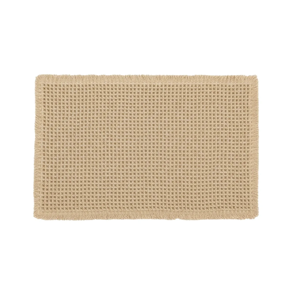 Tapis de Bain Tissé Beige Sable