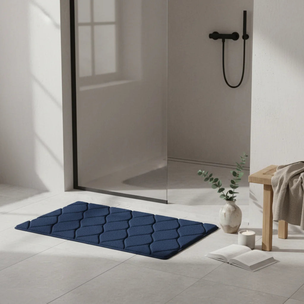 Tapis de Bain Très Epais Bleu marine
