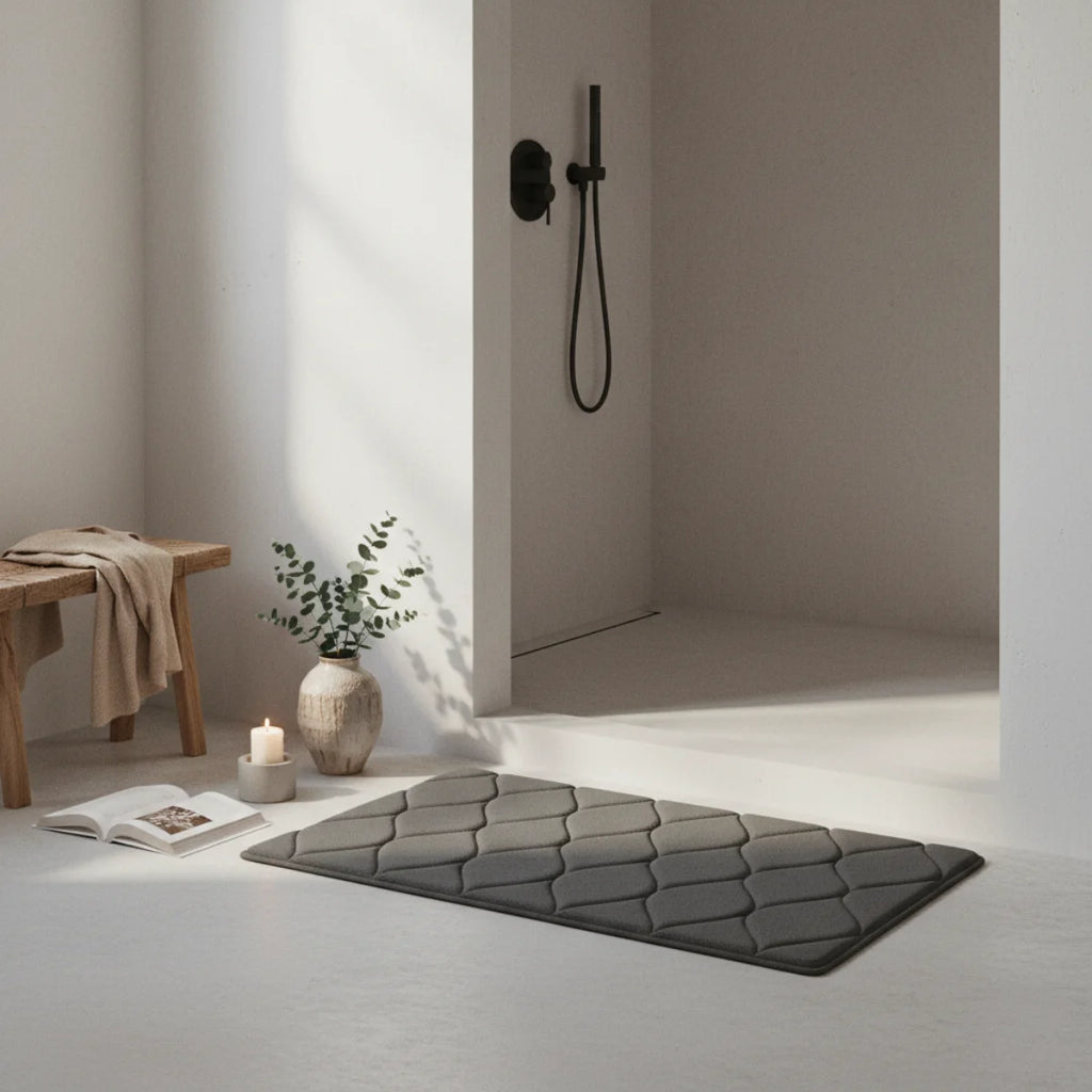 Tapis de Bain Très Epais Gris foncé