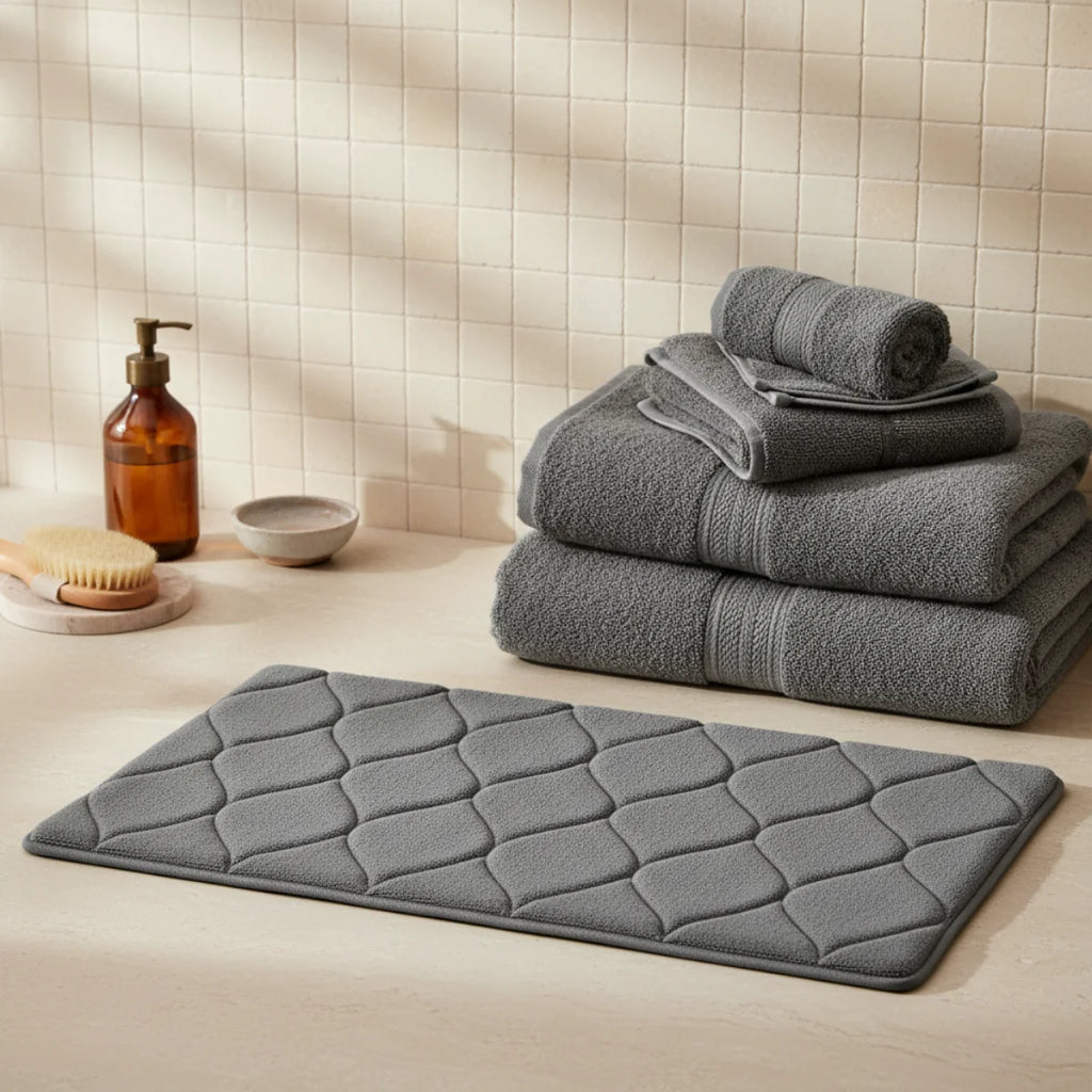 Tapis de Bain Très Epais Gris foncé