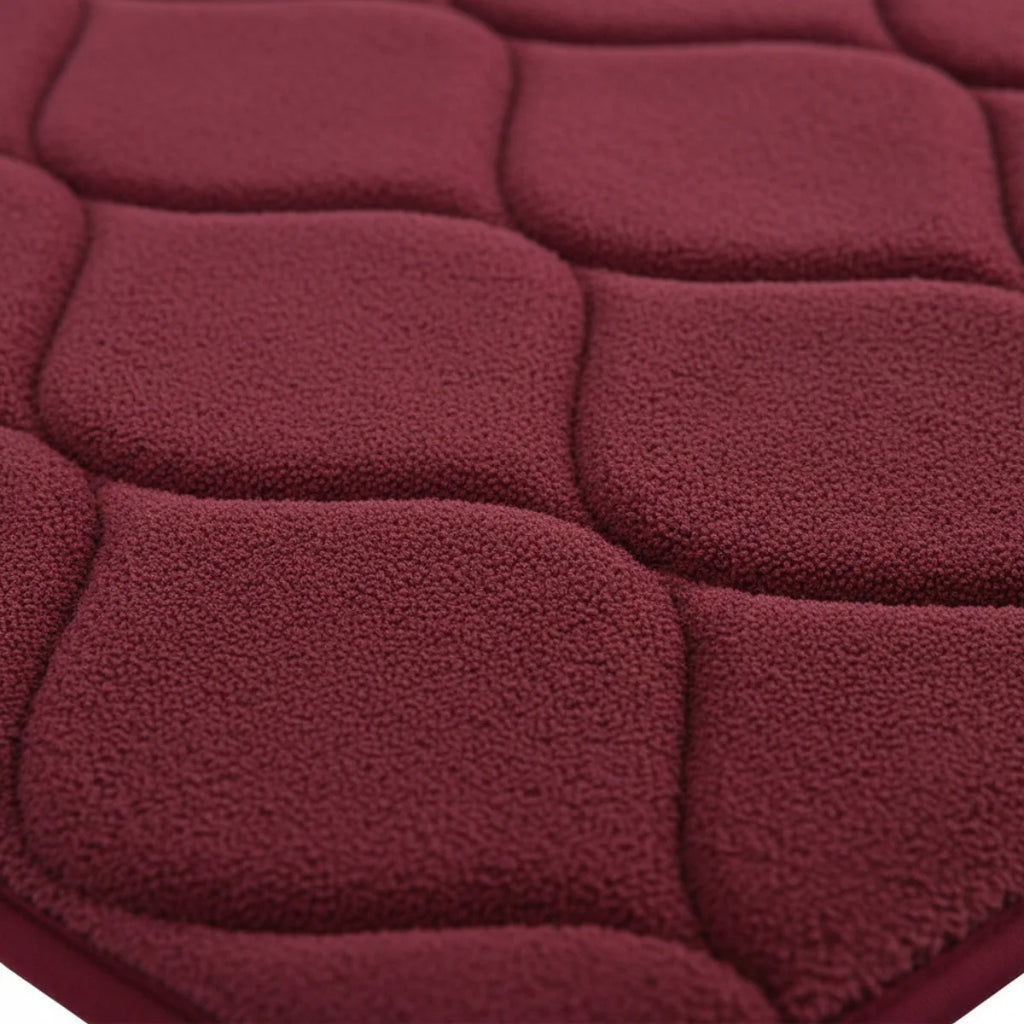 Tapis de Bain Très Epais Rouge bordeaux