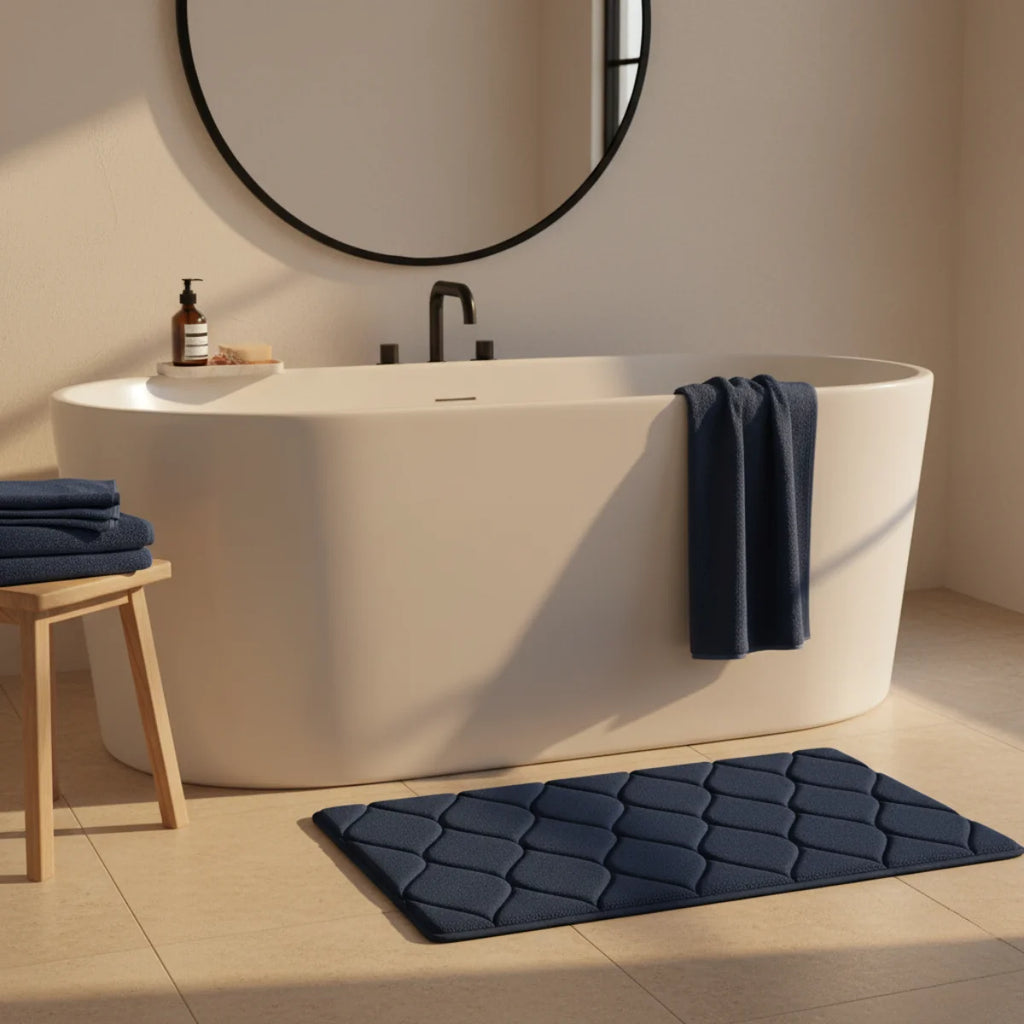 Tapis de Bain Très Epais Bleu marine