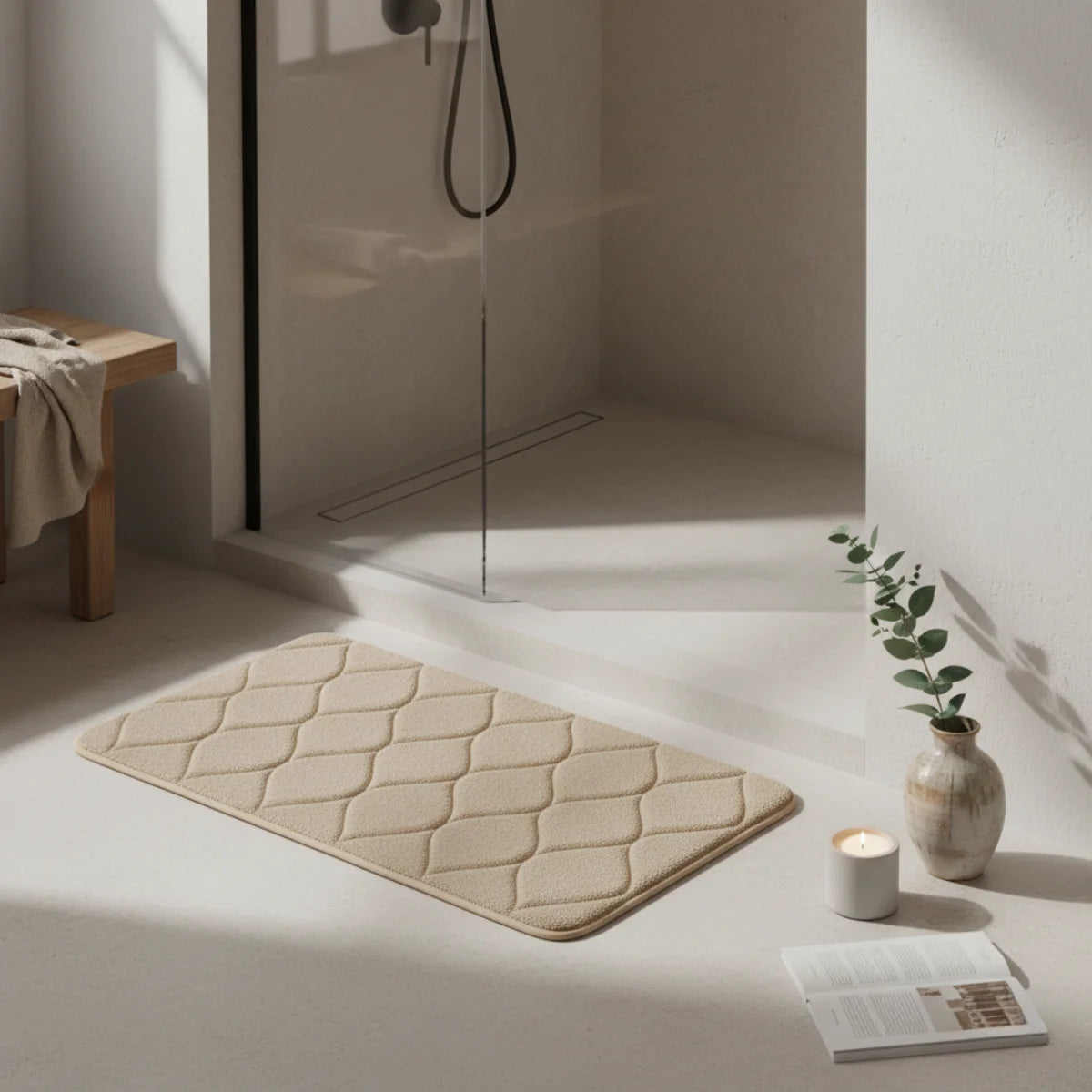 Tapis de Bain Très Epais Bleu marine