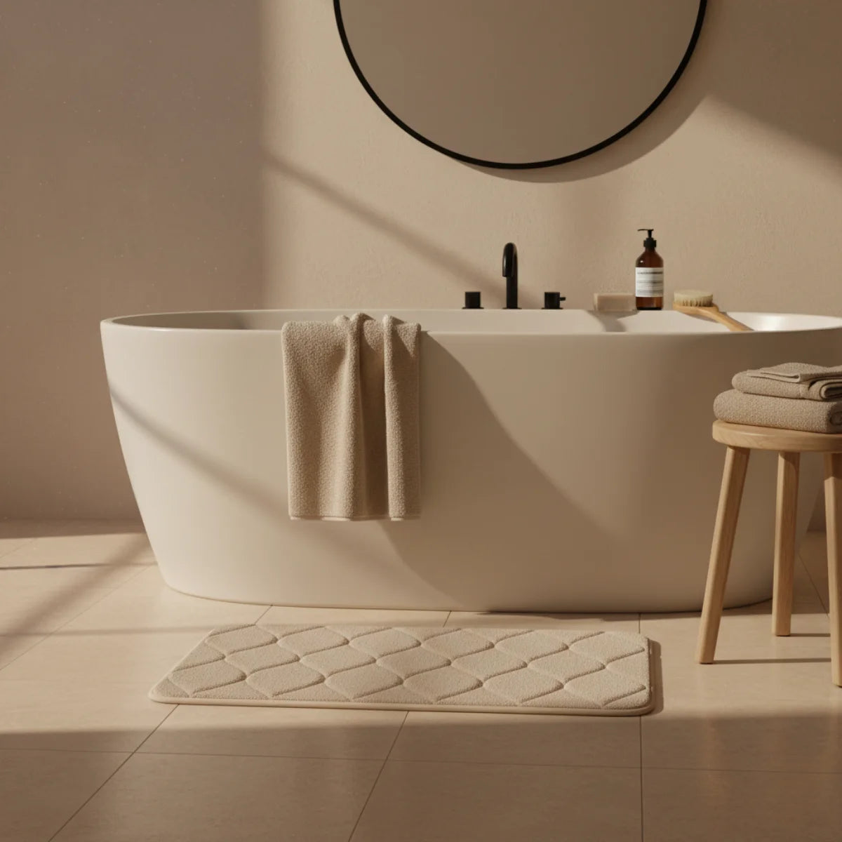 Tapis de Bain Très Epais Bleu marine