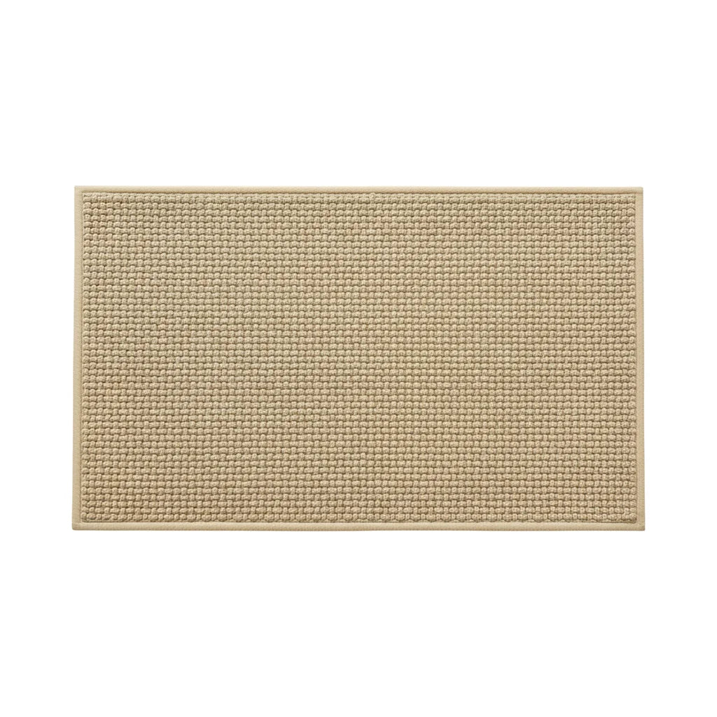 Tapis de Bain Tressé Beige Lin