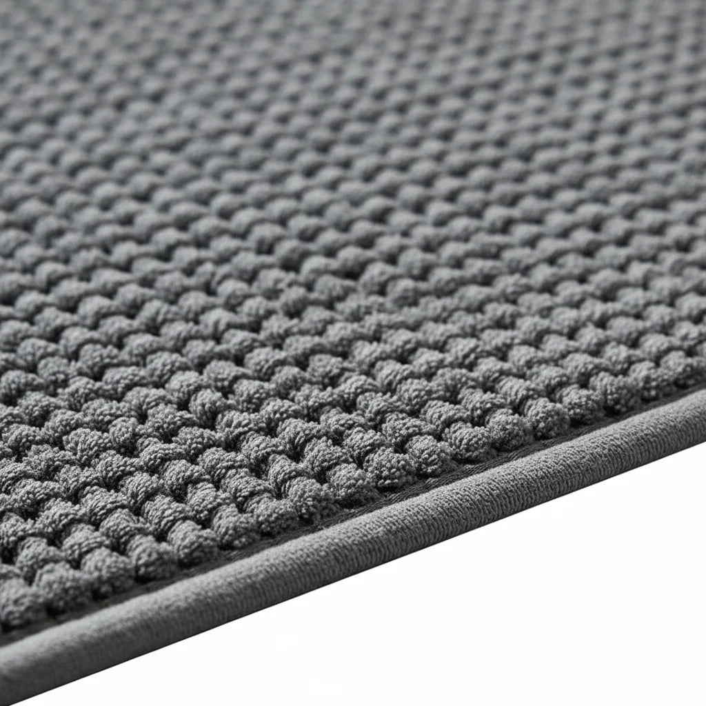 Tapis de Bain Tressé Gris Anthracite