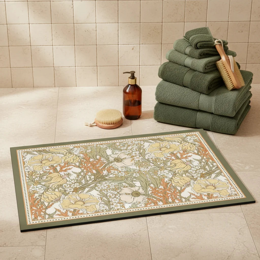 Tapis de Bain Ultra Absorbant en Diatomite Jaune Morris