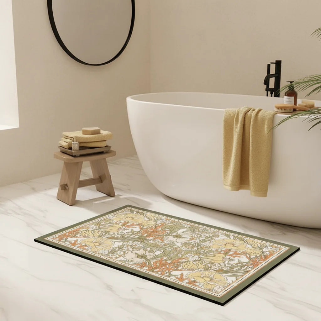 Tapis de Bain Ultra Absorbant en Diatomite Jaune Morris