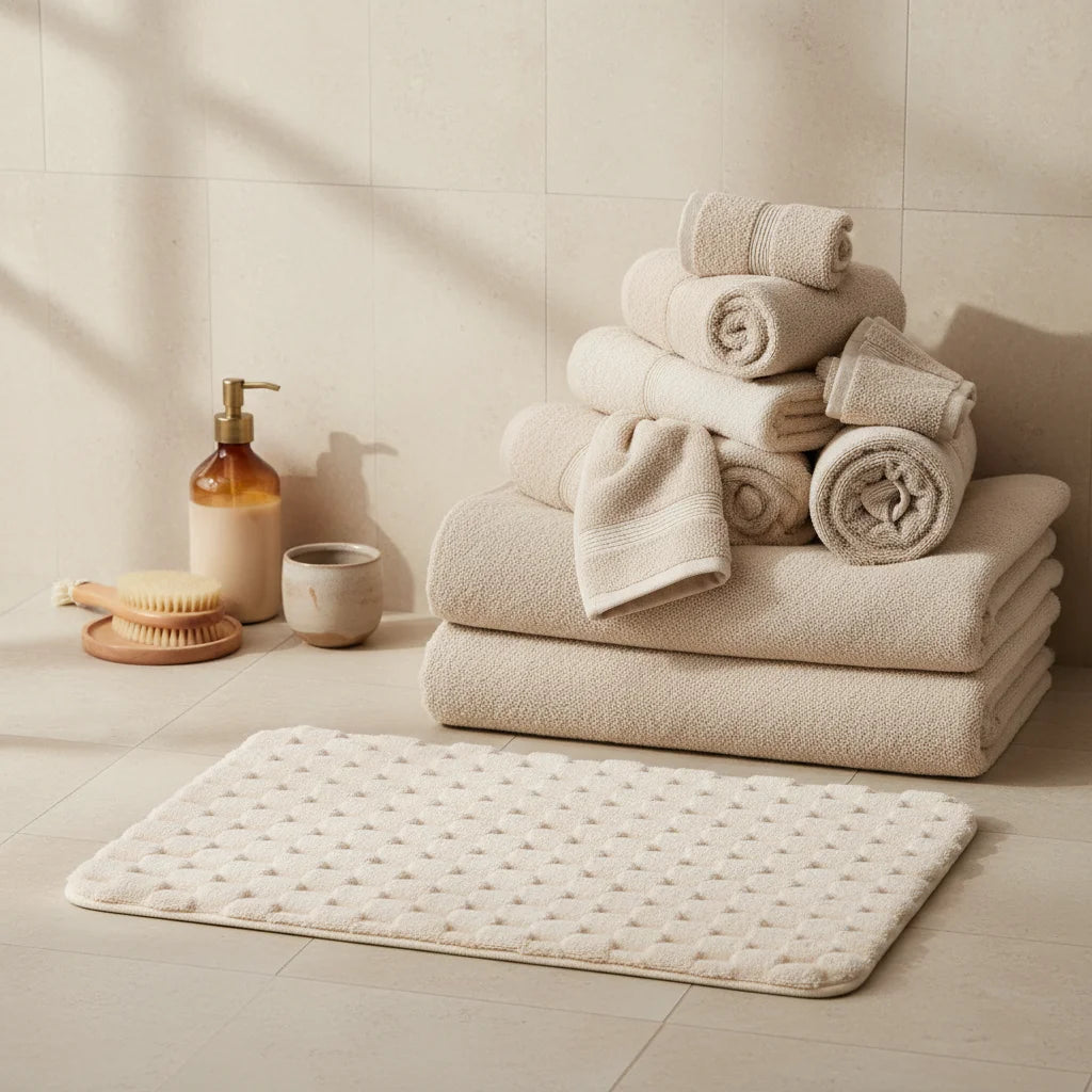 Tapis de Bain Ultra Doux Écru Clair