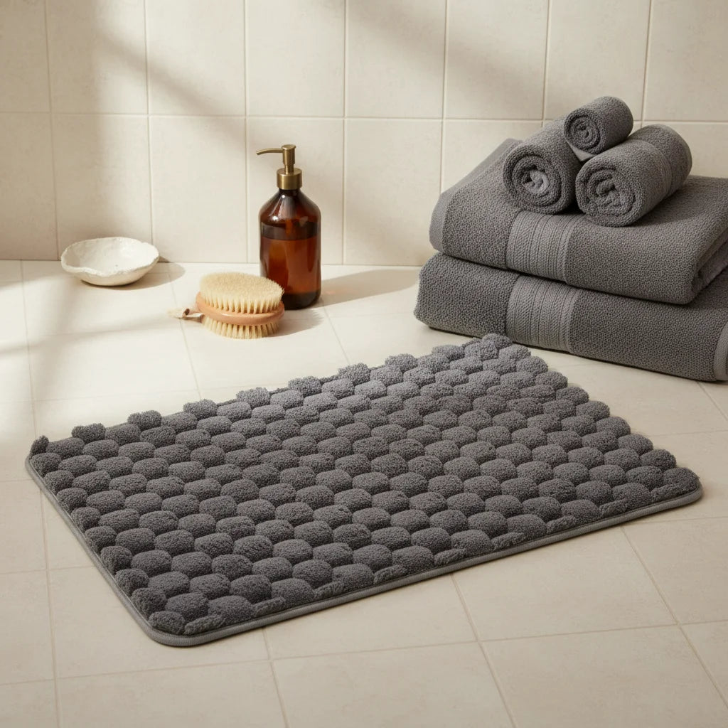 Tapis de Bain Ultra Doux Gris Perle