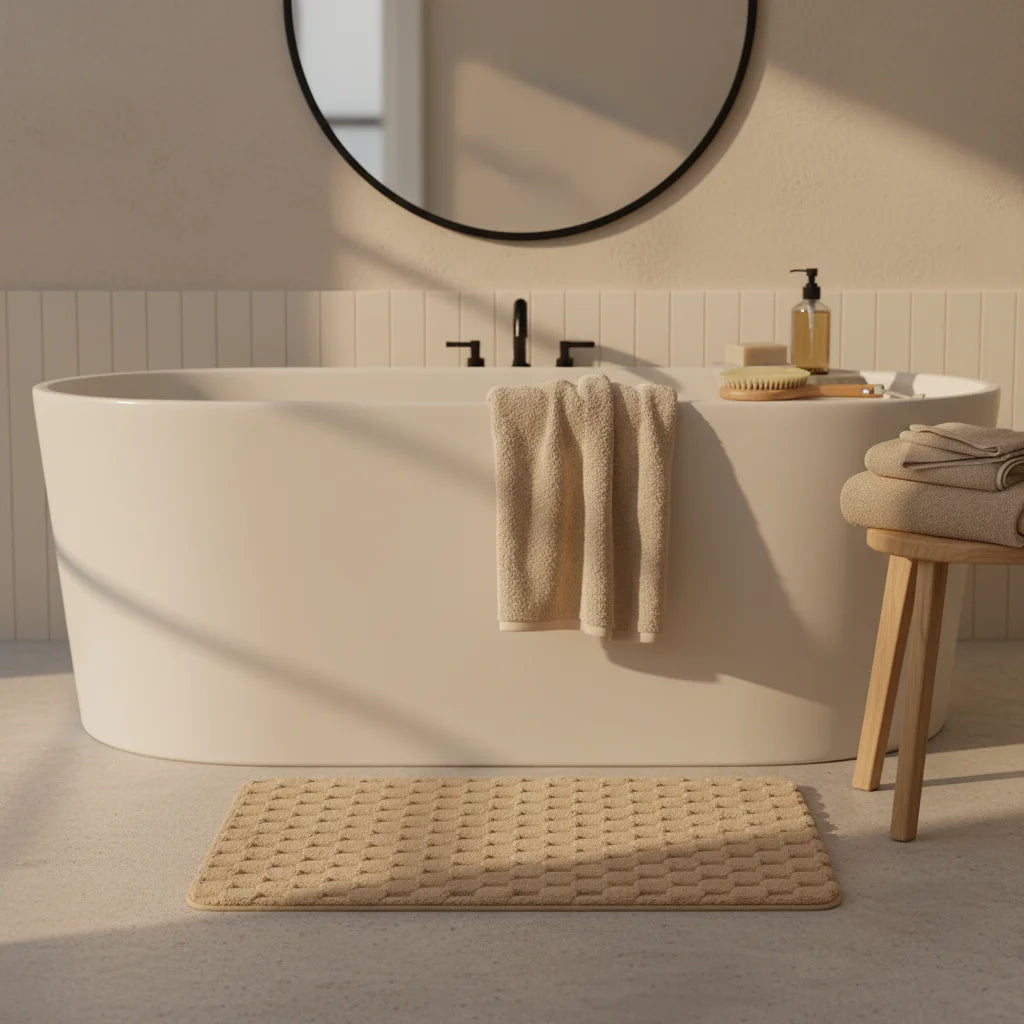 Tapis de Bain Ultra Doux Beige Sable
