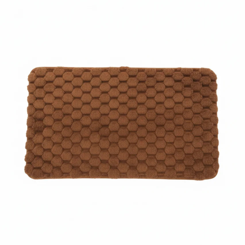 Tapis de Bain Ultra Doux Marron Caramel