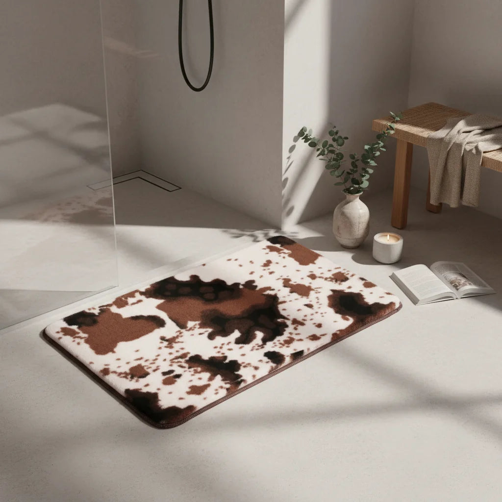 Tapis de Bain Vache Vache Brune